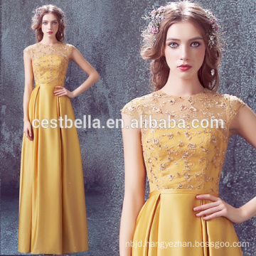 Elegant Golden Yellow Long Evening Dress Yellow Satin Prom Dresses 2017